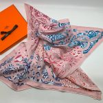 HERMES платок узор розовый