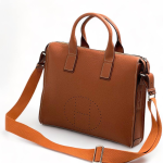 HERMES портфель коричневый с перфорацией в виде лого бренда