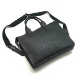 HERMES портфель кожа Того перфорированный логотип спереди черный