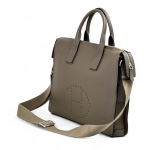 HERMES портфель кожа того перфорированный логотип спереди графитовый