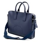 HERMES портфель кожа того перфорированный логотип спереди синий