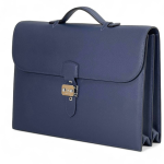 HERMES Портфель синий кожа эпсом с клапаном и металлическим замком
