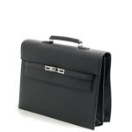 HERMES Портфель того черный с клапаном с замком на двух лямках