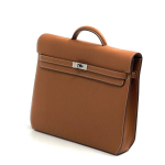 HERMES Портфель того цвета кэмел магкий с клапаном с замком на двух лямках Kelly