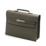 HERMES Портфель того графитовый с клапаном с замком на двух лямках