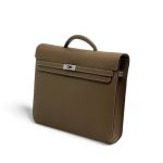 HERMES Портфель того коричневый мягкий с клапаном с замком на двух лямках