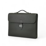 HERMES Портфель того зеленый графит мягкий с клапаном с металлическим замком