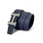 HERMES ремень двухсторонний черно-синий мягкая кожа того съемная пряжка