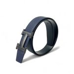 HERMES ремень двухсторонний кожа того синий и гладкая черная кожа черная пряжка