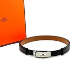 HERMES ремень Келли черный серебро
