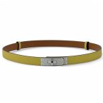 HERMES ремень Келли эпсом желтый серебро