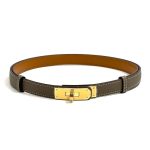 HERMES ремень Келли Этуп бежевый золото