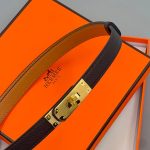 HERMES ремень Келли шоколадный золото