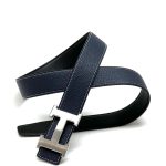 HERMES ремень синий с белой строчкой