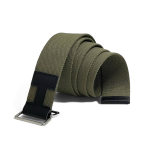 HERMES ремень зеленый текстильный пряжка черная кожа