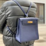 HERMES рюкзак кожа Того синий