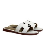 HERMES шлепки кожа эпсом белая