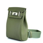 HERMES слинг фисташковый с 2 хлястиками и фирменным замком