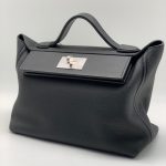 HERMES сумка 24-24 кожа Того черная фурнитура серебро