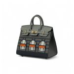 HERMES сумка Birkin 20 см кожа эпсом и кожа крокодила серая золото