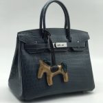 HERMES сумка Birkin кожа крокодила 30 см серая фурнитура серебро