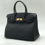 HERMES сумка Birkin кожа Того 30 см черная фурнитура золото