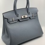 HERMES сумка Birkin кожа Того 30 см голубая фурнитура серебро