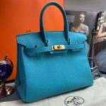 HERMES сумка Birkin кожа Того 30 см Голубая фурнитура золото