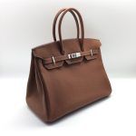 HERMES сумка Birkin кожа Того 30 см коричневая фурнитура серебро