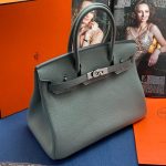 HERMES сумка Birkin кожа Того 30 см серая фурнитура серебро