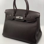 HERMES сумка Birkin кожа Того 30 см шоколадная фурнитура серебро