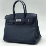 HERMES сумка Birkin кожа Того 30 см темно-синяя фурнитура серебро