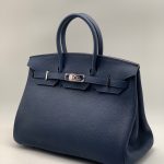 HERMES сумка Birkin кожа Того 35 см синяя фурнитура серебро