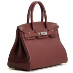 HERMES сумка Birkin полуручная кожа Того 30 см бордовая серебро