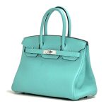 HERMES сумка Birkin полуручная кожа Того 30 см мятный серебро