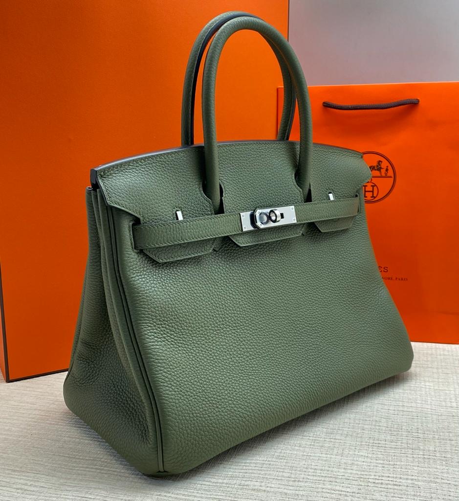 hermes-sumka-birkin-ruchnaya-kozha-togo-30-sm-zelenaya-furnitura-serebro.jpg HERMES сумка Birkin РУЧНАЯ кожа Того 30 см зеленая фурнитура серебро — изображение 1