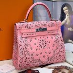 HERMES сумка BIRKIN с орнаментом 28 см розовая кожа эпсом