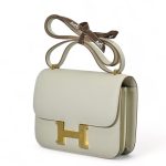 HERMES сумка Constance кожа Эпсом 18 см молочная фурнитура золото
