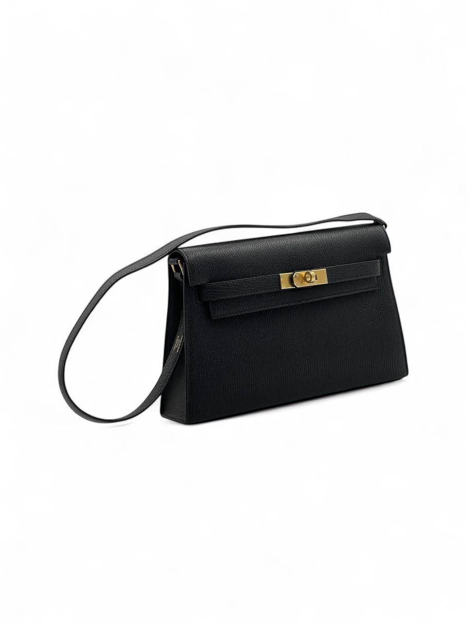 hermes-sumka-elan-kozha-shevre-chernaya-zoloto.jpg HERMES сумка Elan кожа Шевре черная золото — изображение 1