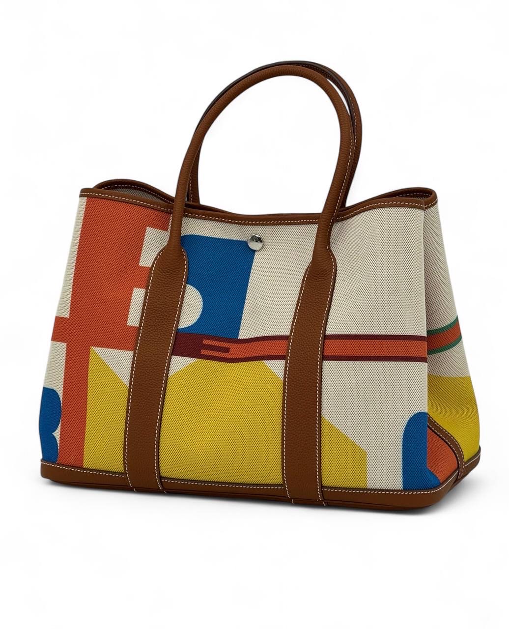 hermes-sumka-garden-tekstil-raznoczvetnaya-serebro.jpg HERMES сумка Garden текстиль разноцветная серебро — изображение 1