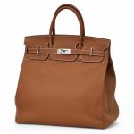 HERMES сумка Hac 40 см кожа Того кэмел серебро