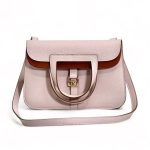 HERMES сумка Halzan 25 см розовая кожа того золото