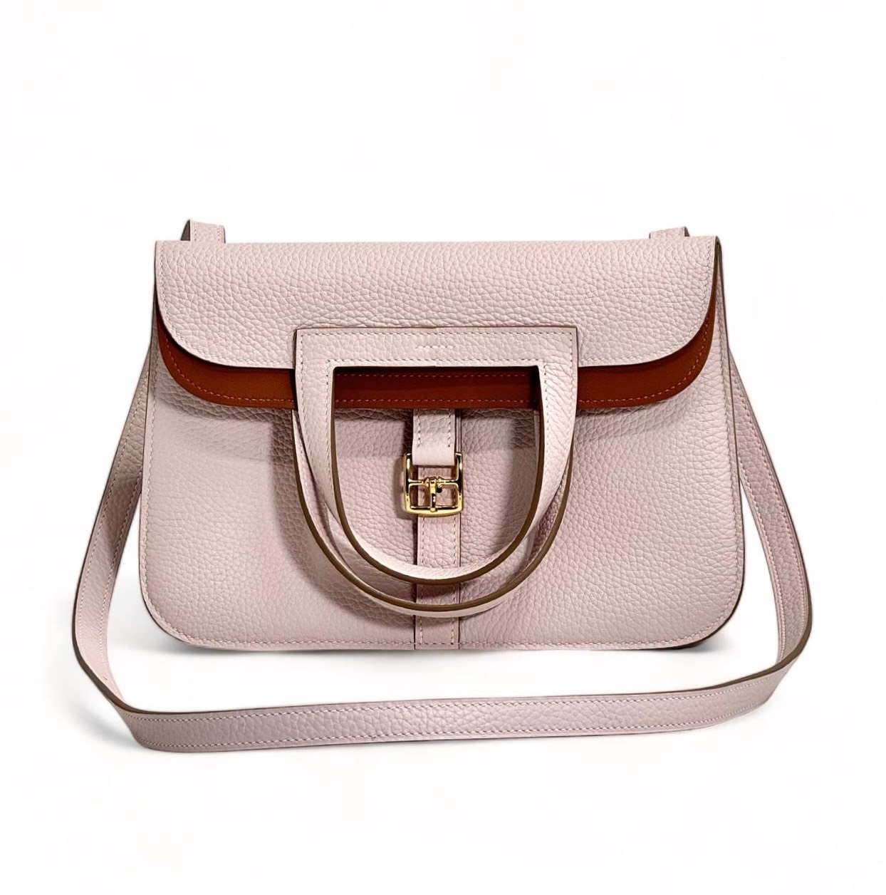 hermes-sumka-halzan-25-sm-rozovaya-kozha-togo-zoloto.jpg HERMES сумка Halzan 25 см розовая кожа того золото — изображение 1