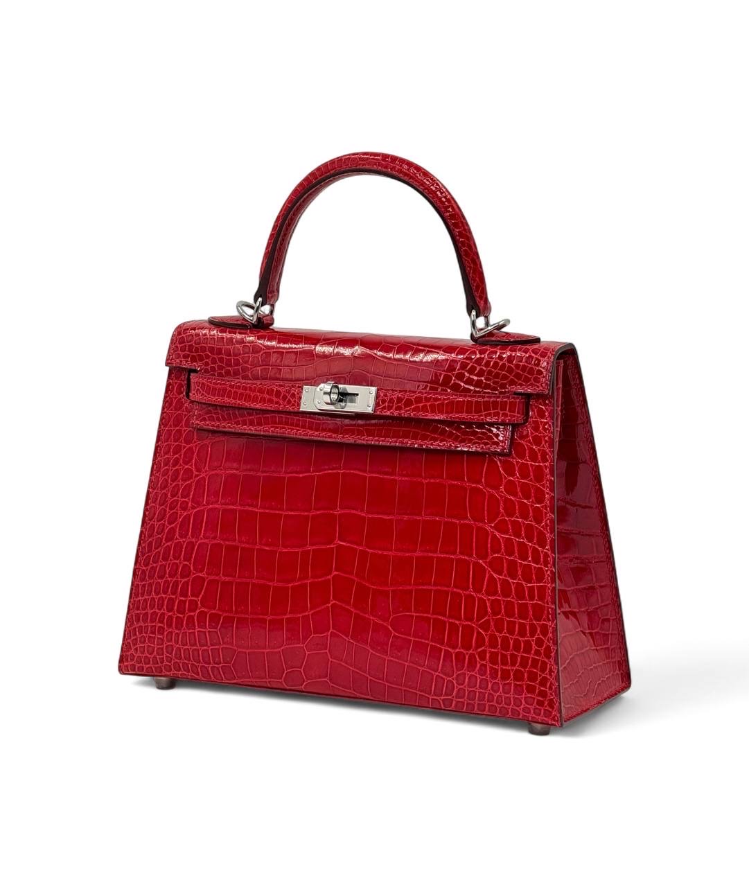 hermes-sumka-kelly-25-sm-krasnaya-kozha-krokodila-serebro.jpg HERMES сумка KELLY 25 см красная кожа крокодила серебро — изображение 1