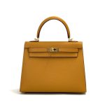 HERMES сумка Kelly кожа Эпсом 25 см бисквит золото