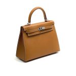 HERMES сумка Kelly кожа Эпсом 25 см кэмел золото
