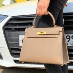 HERMES сумка Kelly кожа Эпсом 28 см бежевая фурнитура золото