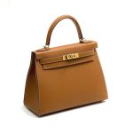 HERMES сумка Kelly кожа Эпсом 28 см коричневая фурнитура золото