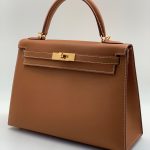 HERMES сумка Kelly кожа Эпсом 32 см коричневая фурнитура золото