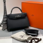HERMES сумка кожа эпсом Kelly 20 см черная